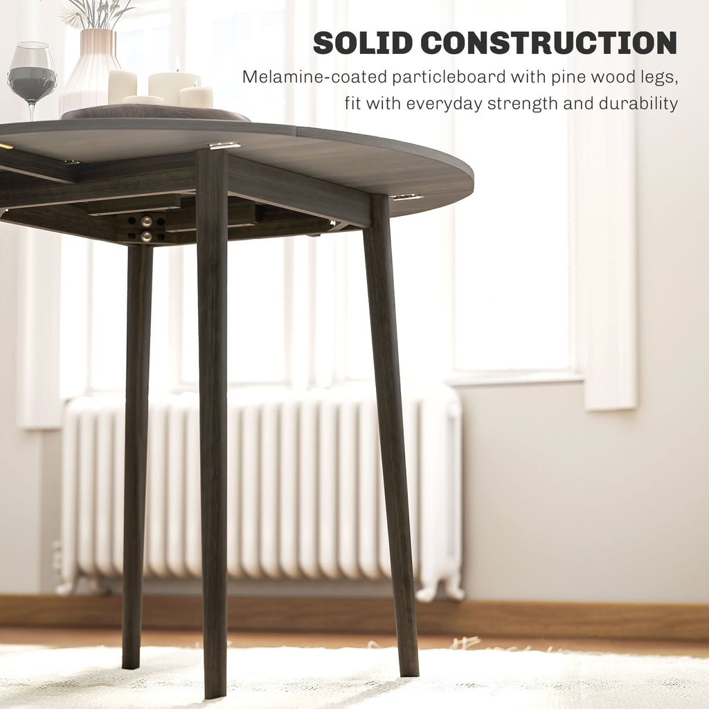 Folding Dining Table, Round Drop Leaf Table for Small Spaces
