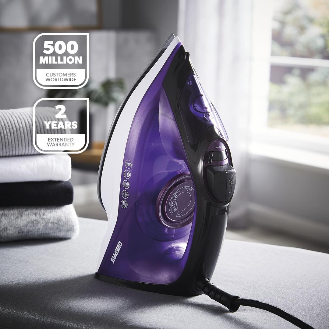 Steam Iron Dry & Wet Ceramic Non-Stick Gliding Soleplate Vertical Steam 2400W