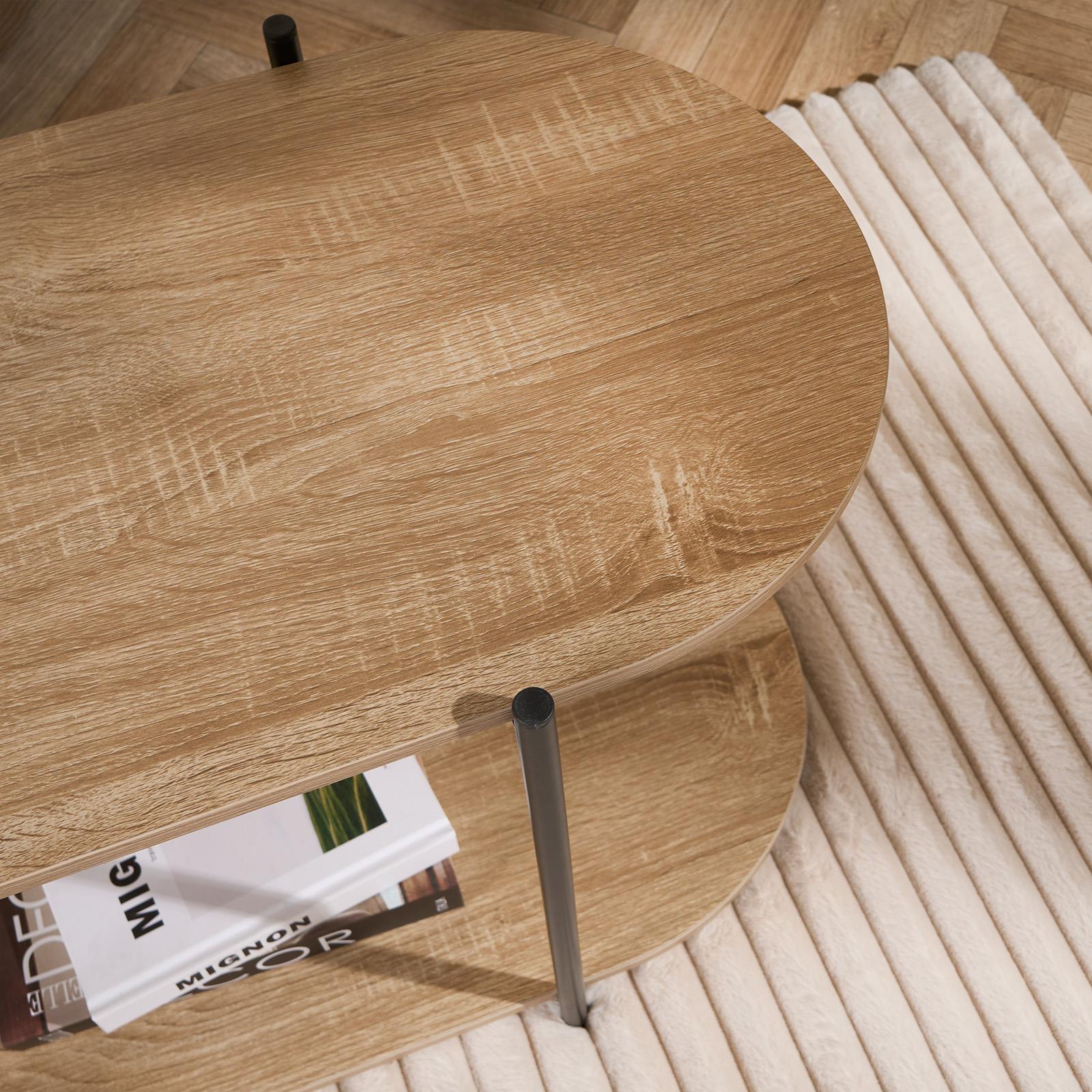 2 Tier Table Wooden Coffee Modern Bed Living Room Home Decor Office End Bedside