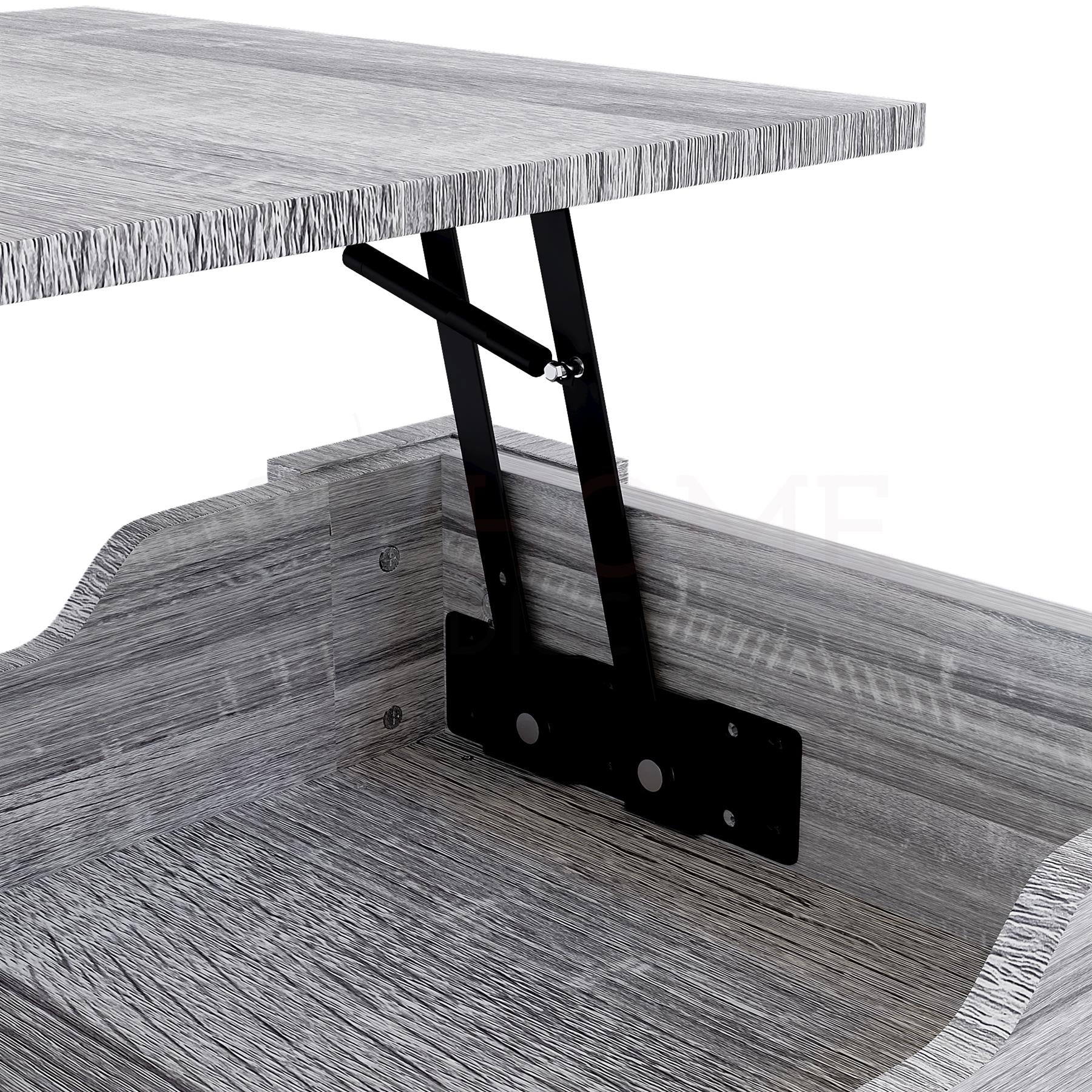 Wooden Coffee Table Lift Up Storage Top With Shelf Living Room Furniture