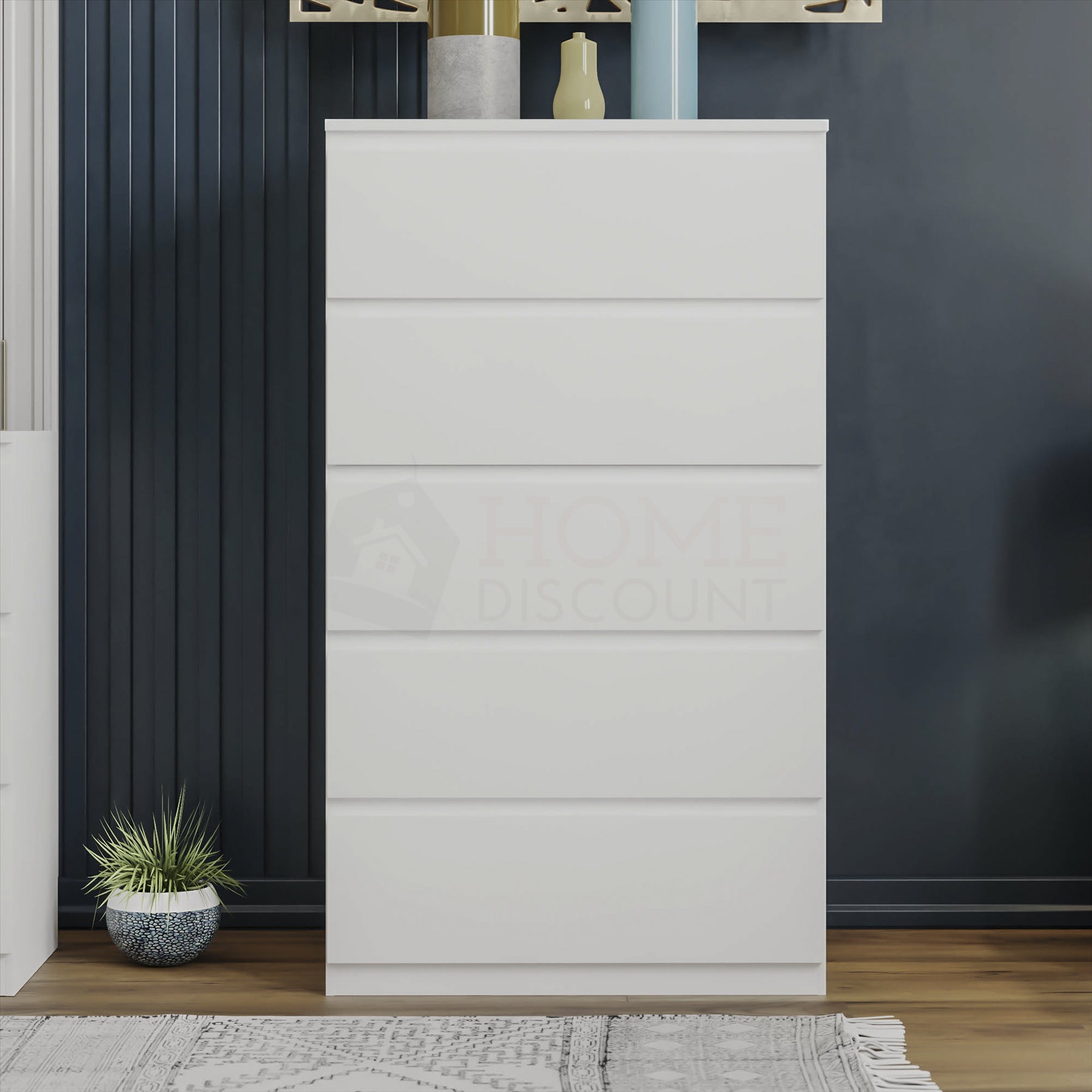 Modern White Chest of Drawers Bedroom Furniture Storage Bedside 2 to 8 Drawers