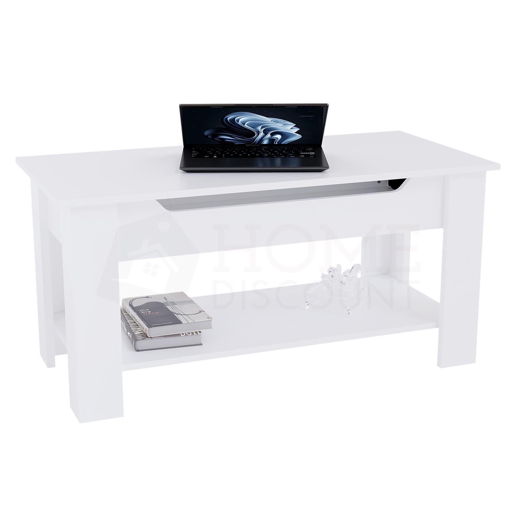 Wooden Coffee Table Lift Up Storage Top With Shelf Living Room Furniture