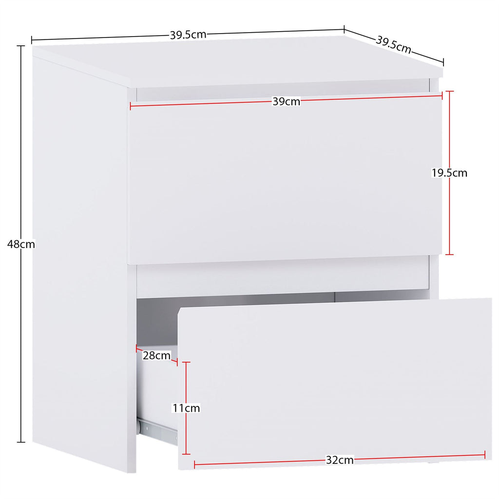 Modern White Chest of Drawers Bedroom Furniture Storage Bedside 2 to 8 Drawers