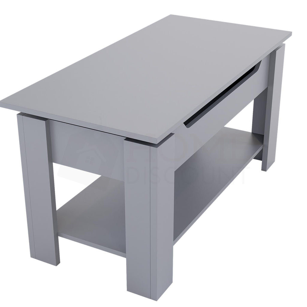 Wooden Coffee Table Lift Up Storage Top With Shelf Living Room Furniture