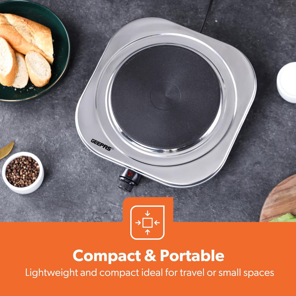 Hot Plate Electric Cooker Double Single Portable Table Top Hob 1500/2500W Geepas
