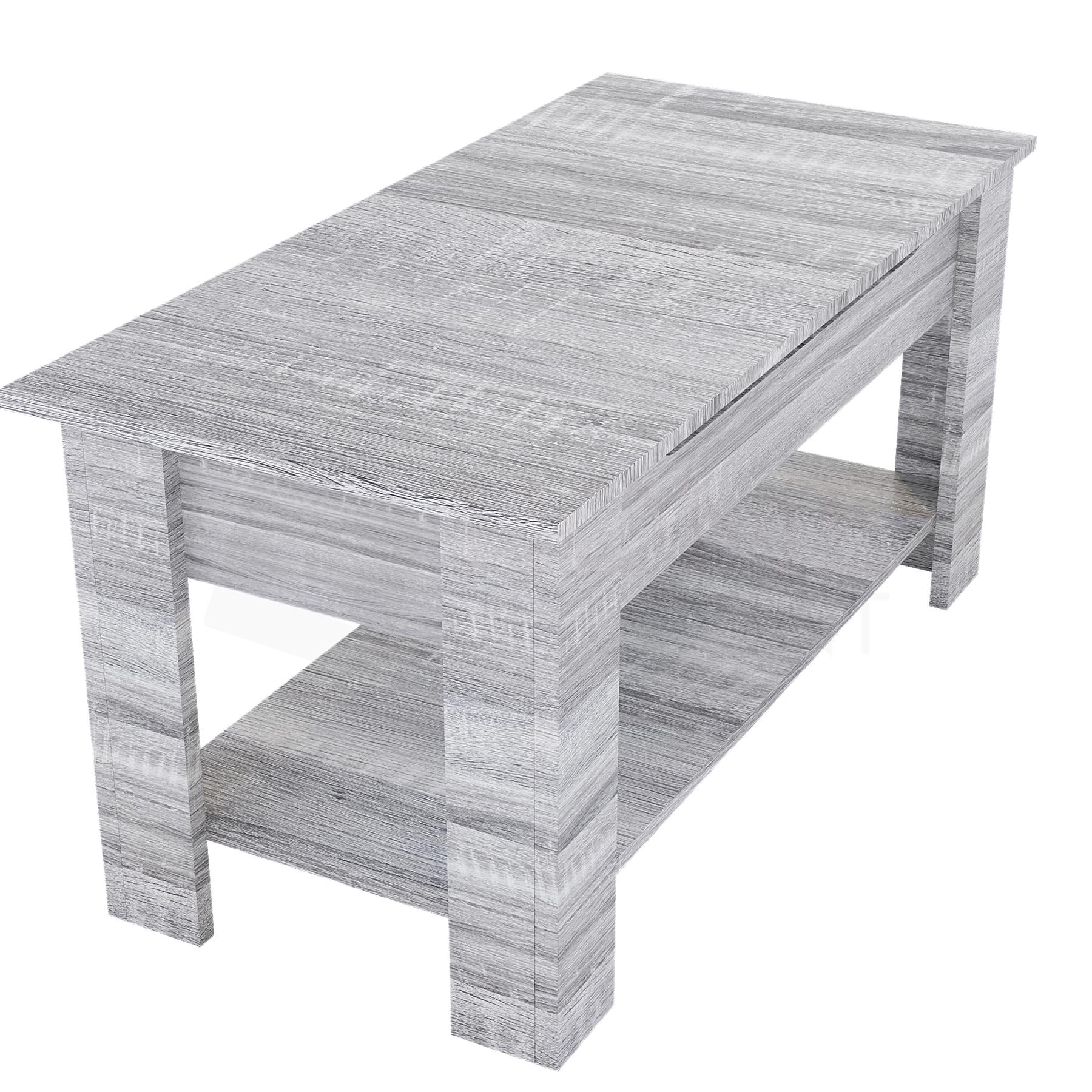 Wooden Coffee Table Lift Up Storage Top With Shelf Living Room Furniture