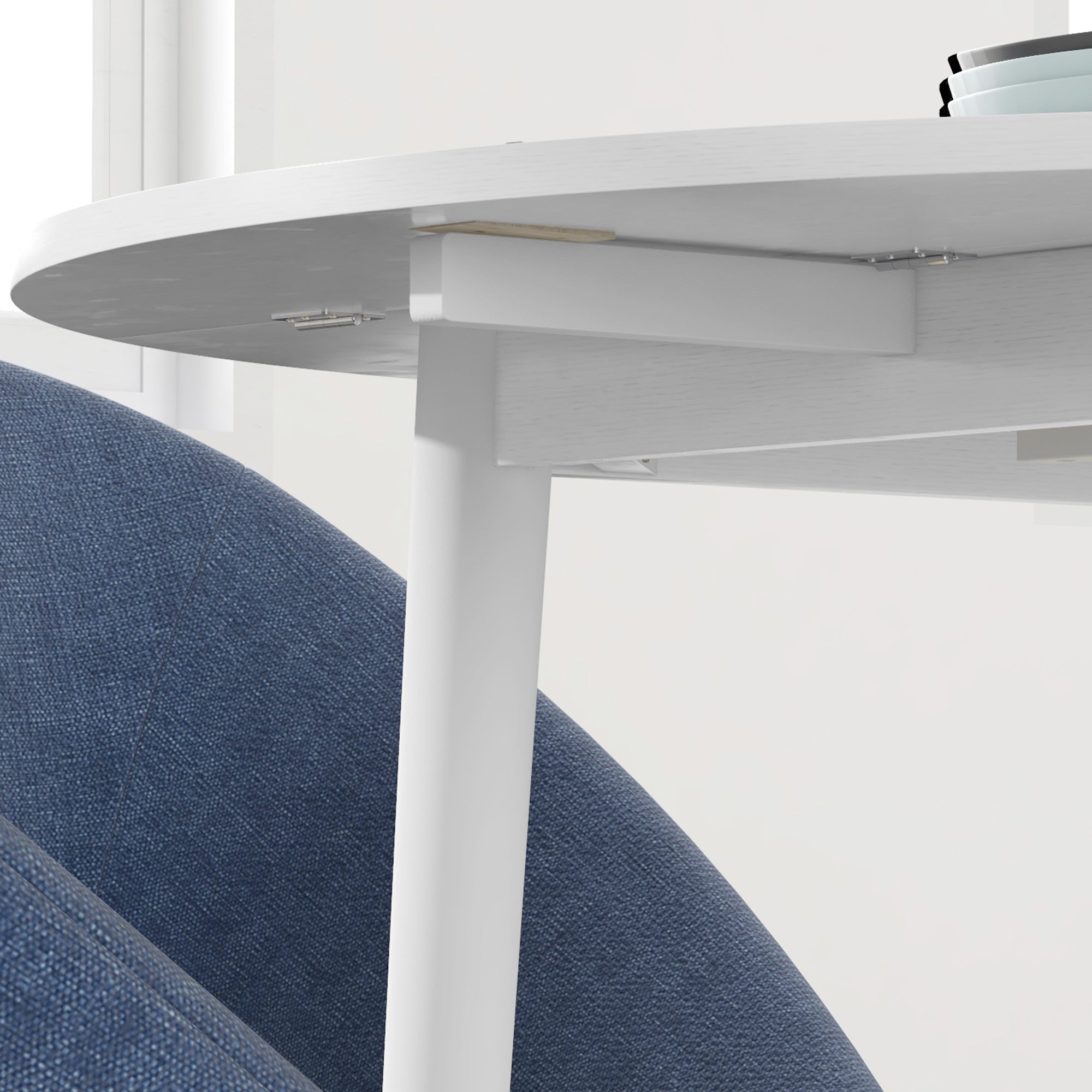 Folding Dining Table, Round Drop Leaf Table for Small Spaces