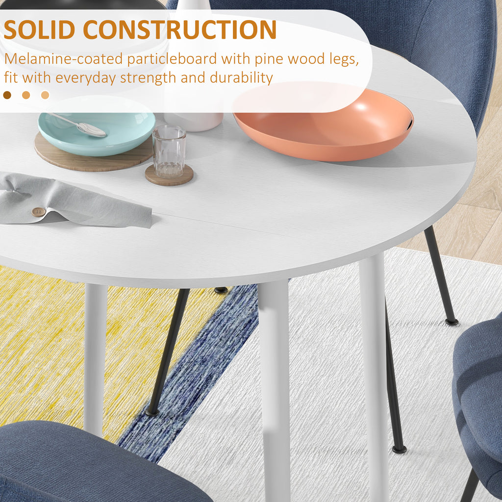 Folding Dining Table, Round Drop Leaf Table for Small Spaces