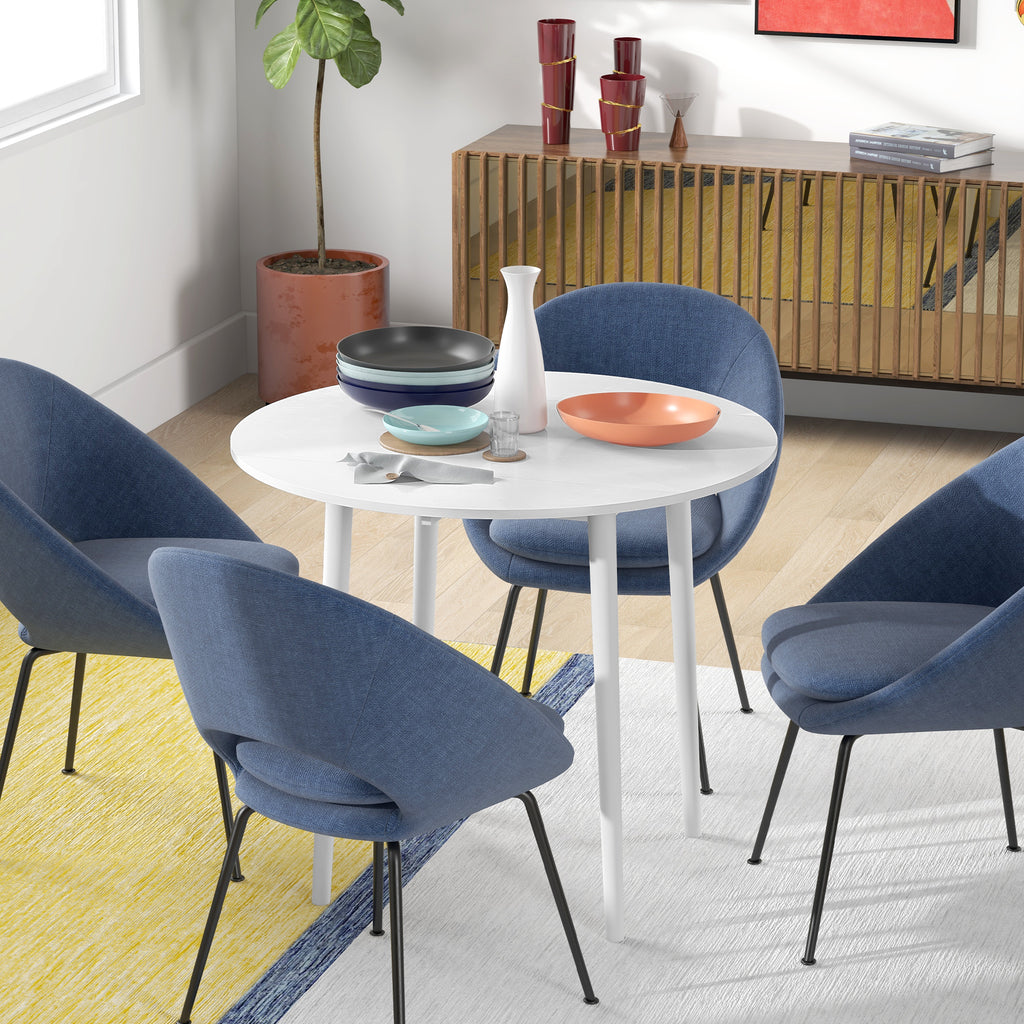 Folding Dining Table, Round Drop Leaf Table for Small Spaces