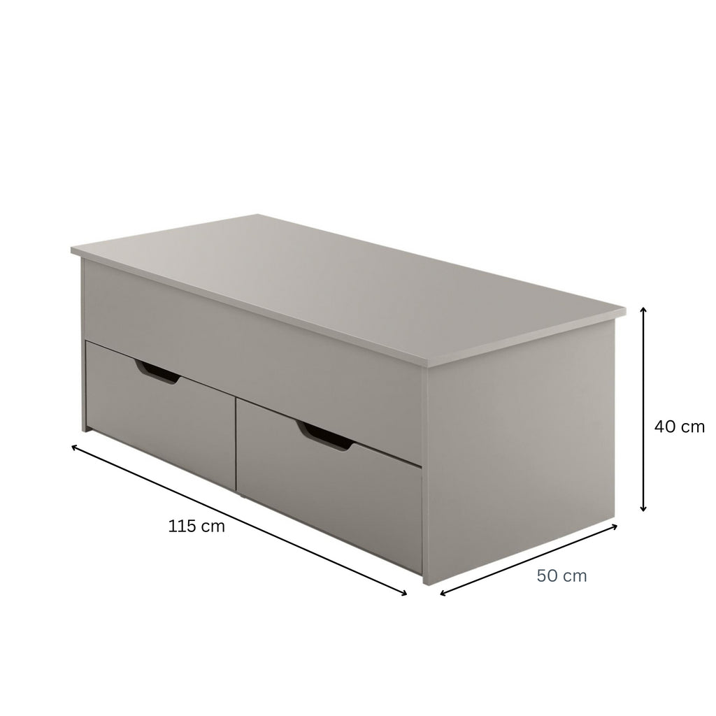 Wooden Coffee Table With Lift Up Top and 2 Large Storage Drawers Bruges