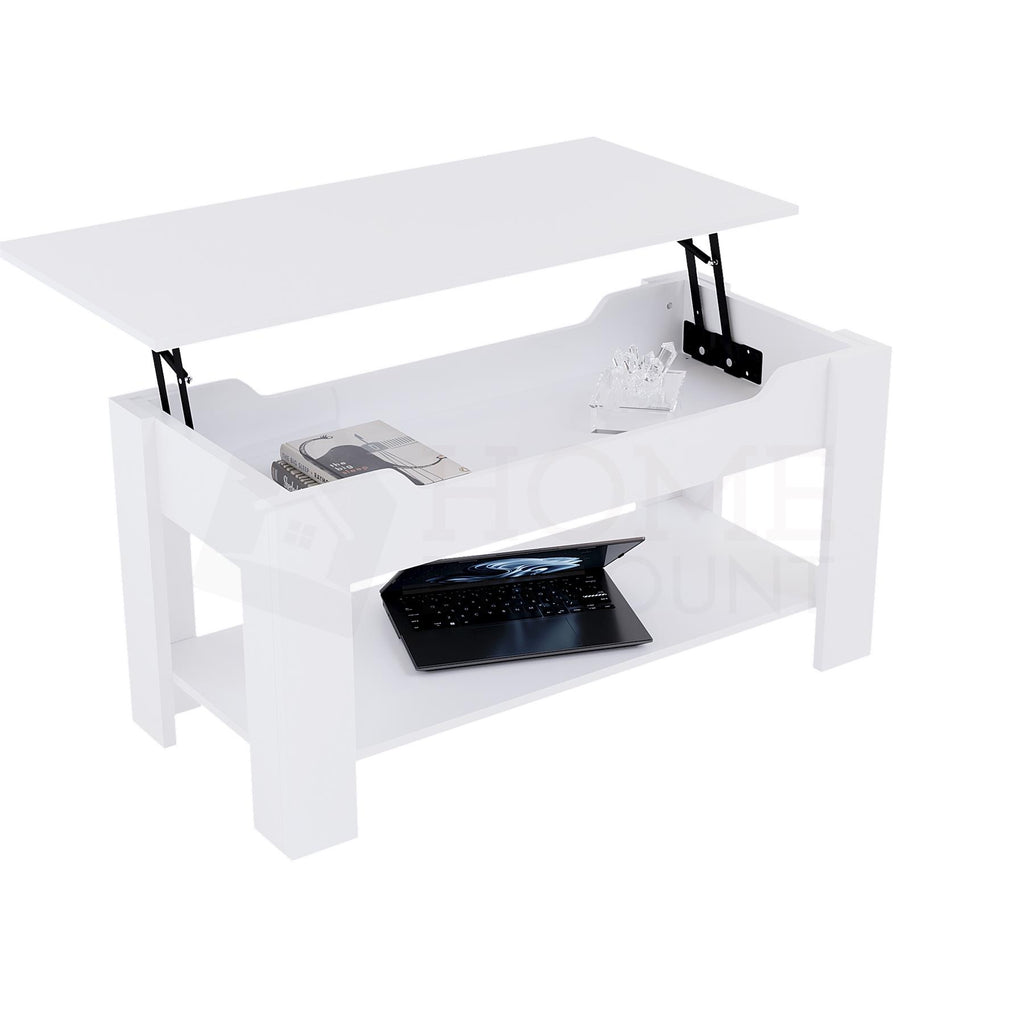 Wooden Coffee Table Lift Up Storage Top With Shelf Living Room Furniture