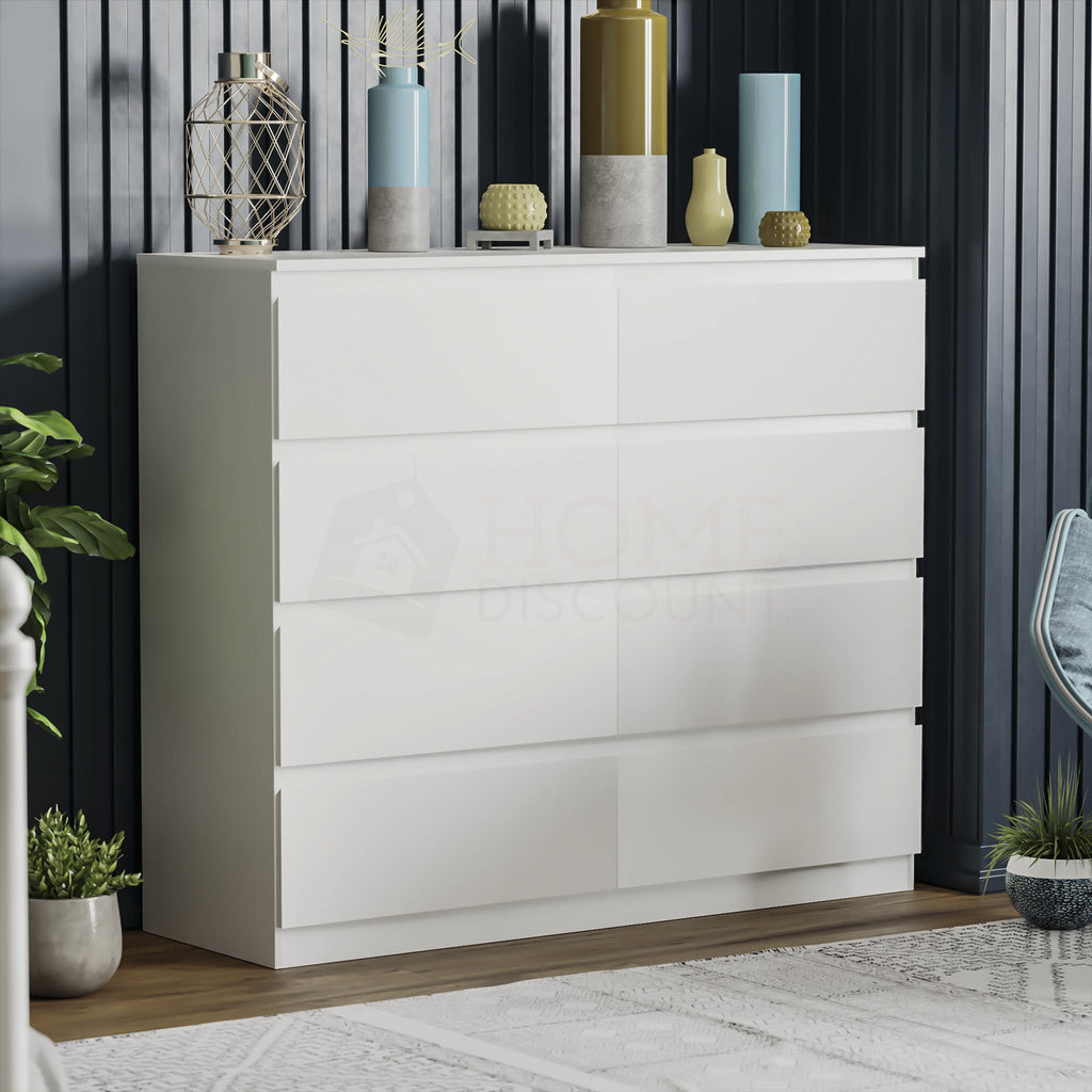 Modern White Chest of Drawers Bedroom Furniture Storage Bedside 2 to 8 Drawers
