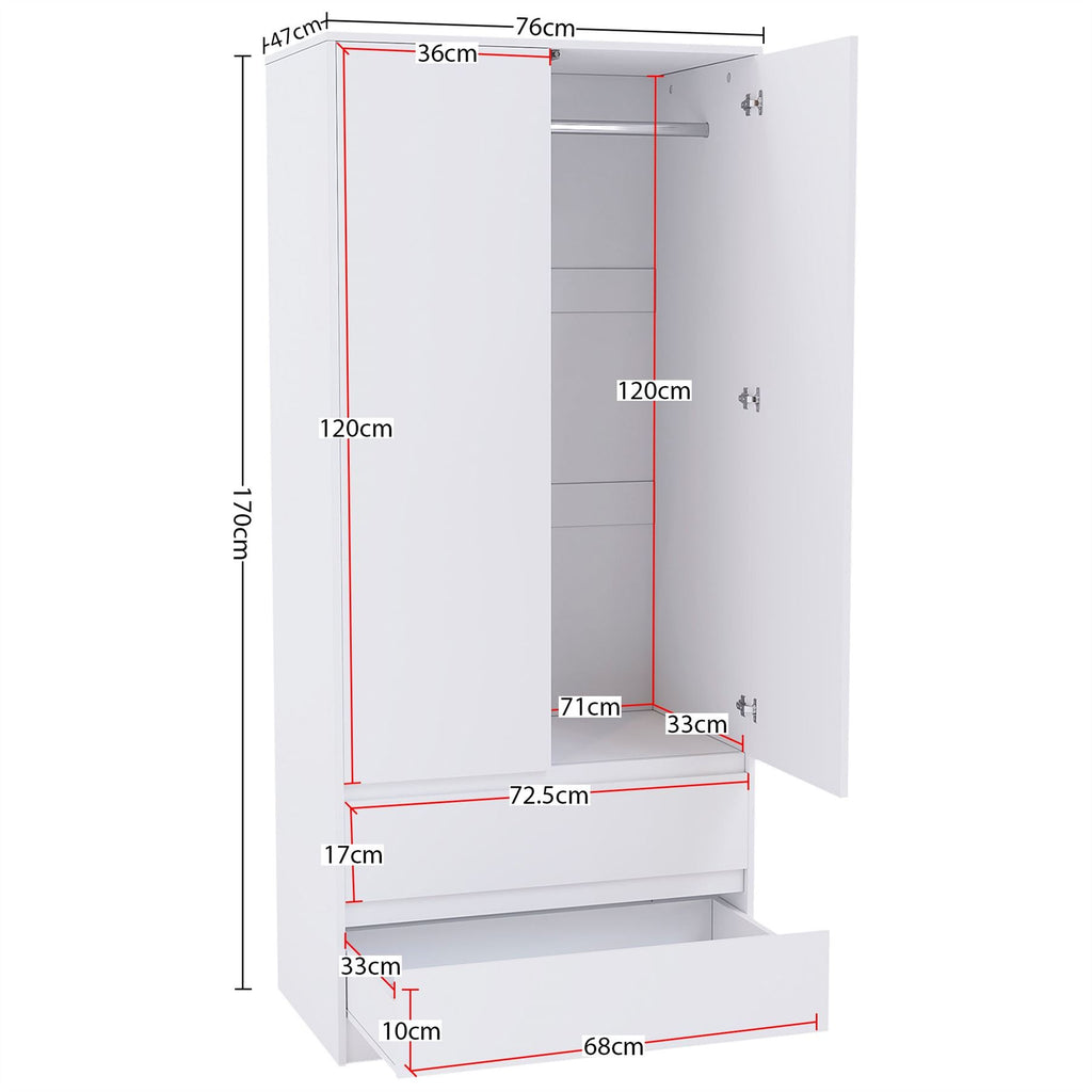Modern White Chest of Drawers Bedroom Furniture Storage Bedside 2 to 8 Drawers