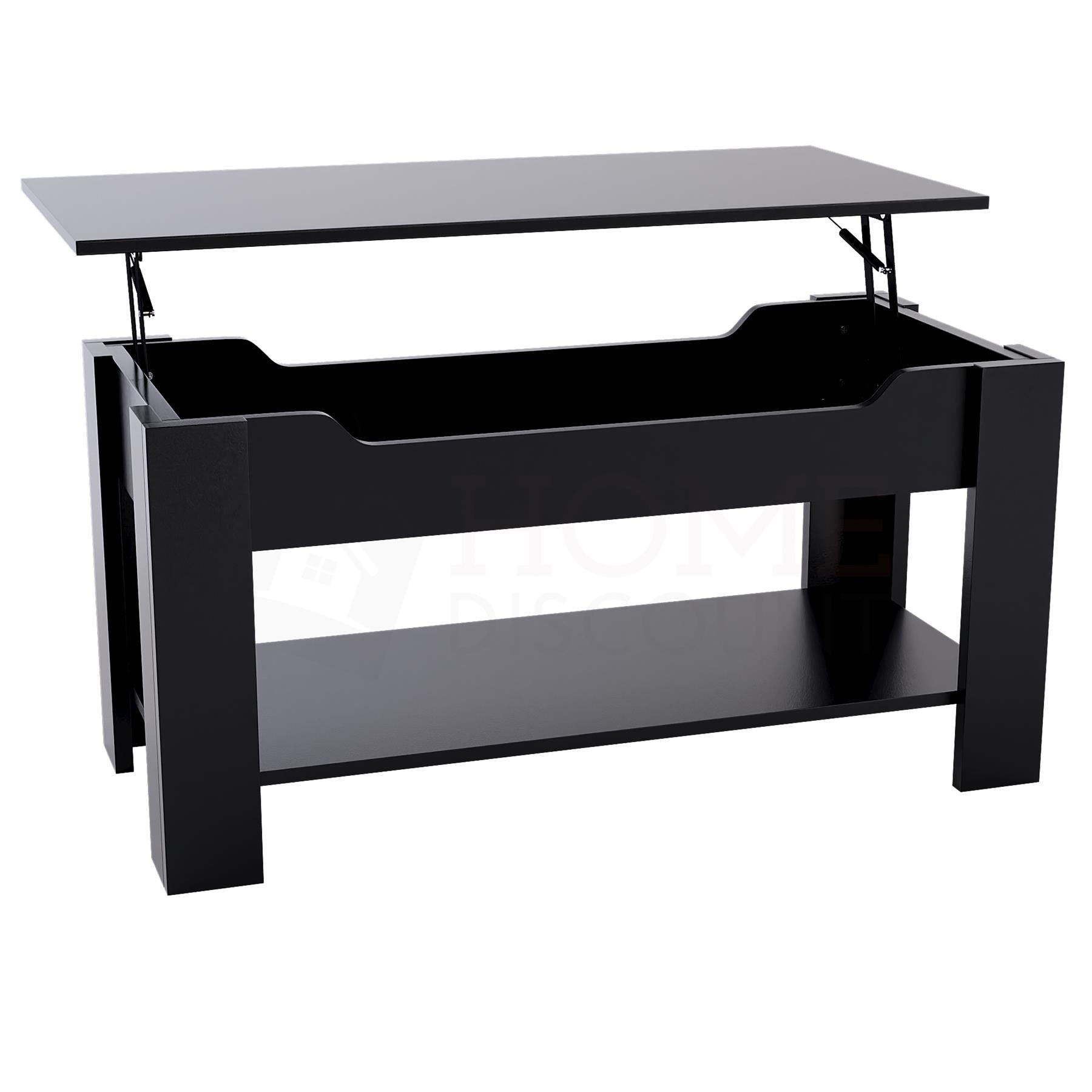 Wooden Coffee Table Lift Up Storage Top With Shelf Living Room Furniture