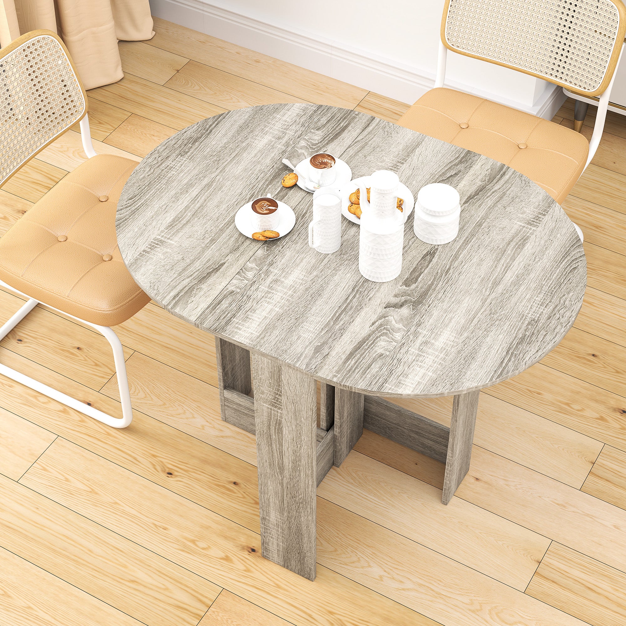 Folding Drop Leaf Dining Table Space-saving Kitchen Table for Small Space