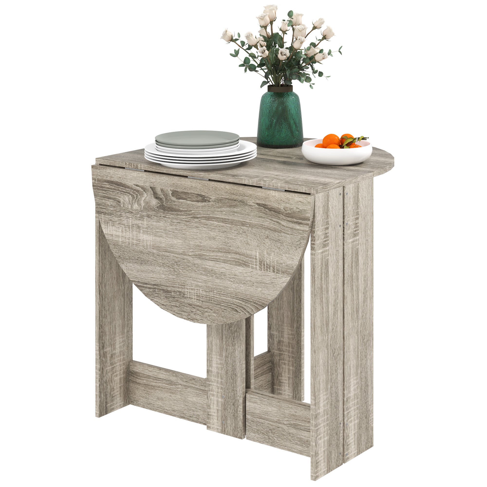 Folding Drop Leaf Dining Table Space-saving Kitchen Table for Small Space