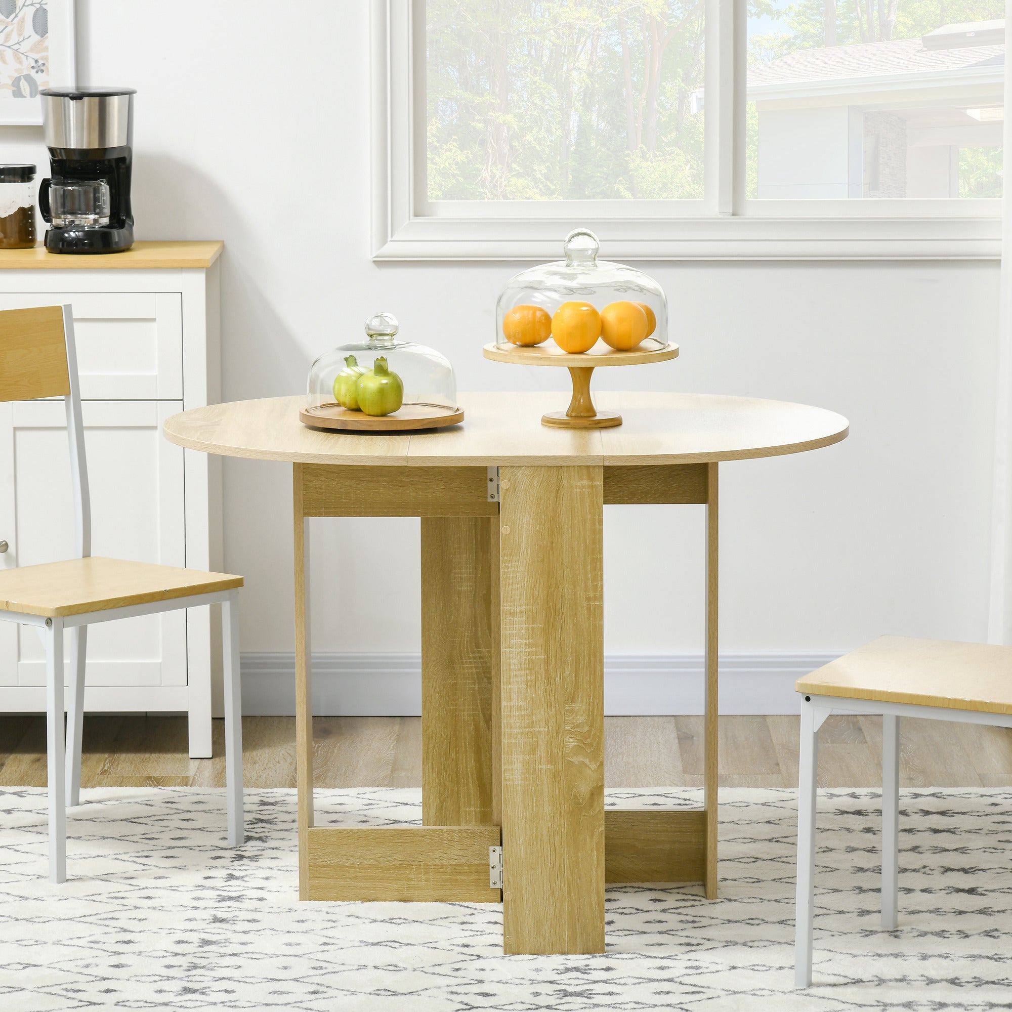 Folding Drop Leaf Dining Table Space-saving Kitchen Table for Small Space