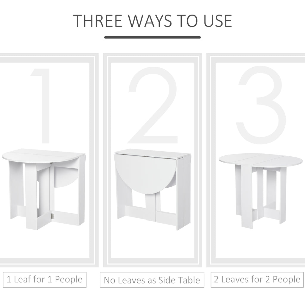 Folding Drop Leaf Dining Table Space-saving Kitchen Table for Small Space