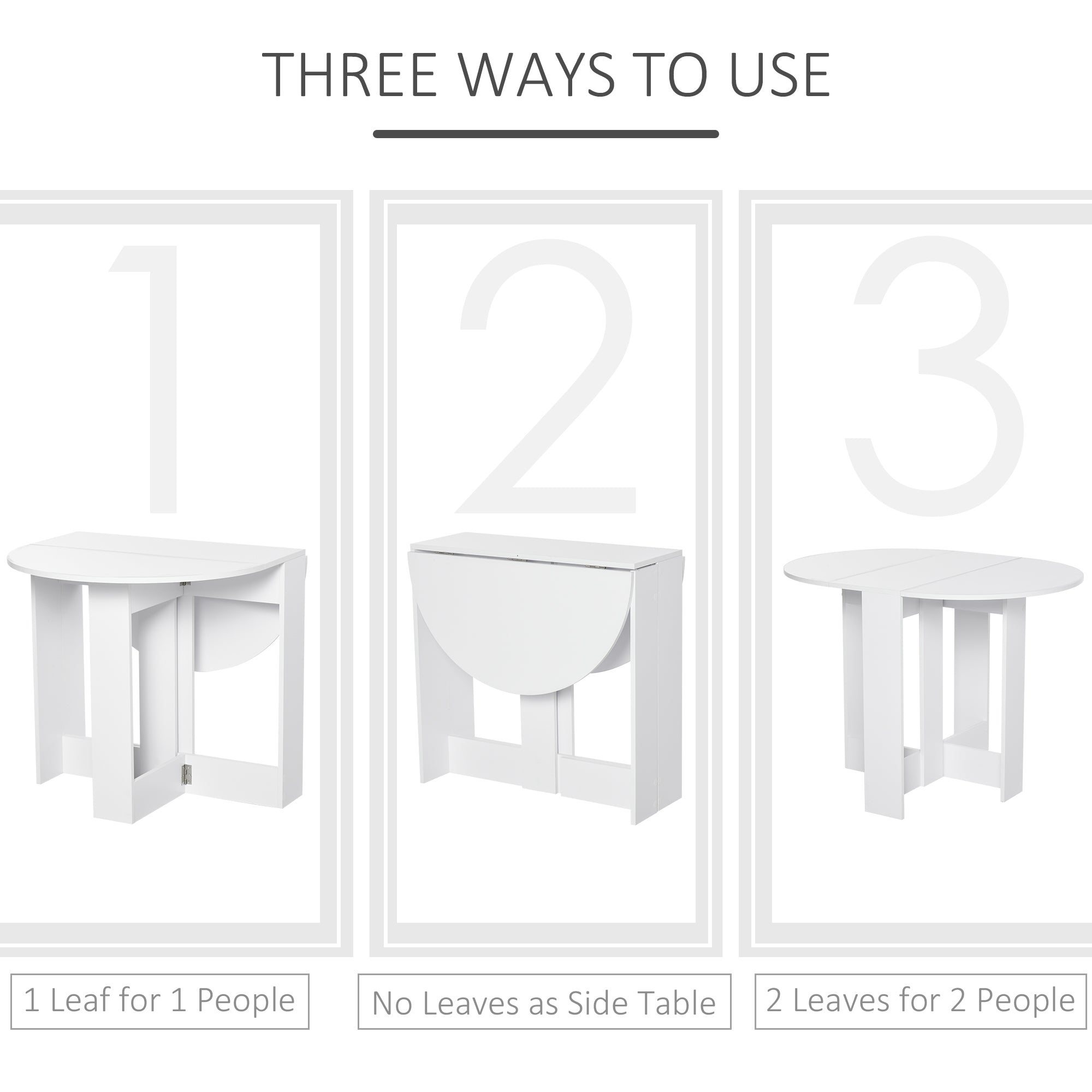 Folding Drop Leaf Dining Table Space-saving Kitchen Table for Small Space