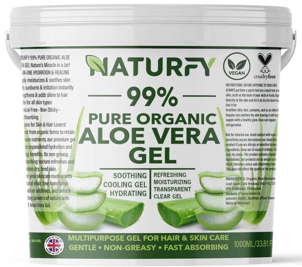 1kg Aloe Vera Gel 99% Naturally Bio-Active Natural Organic Soothing Hair & Skin