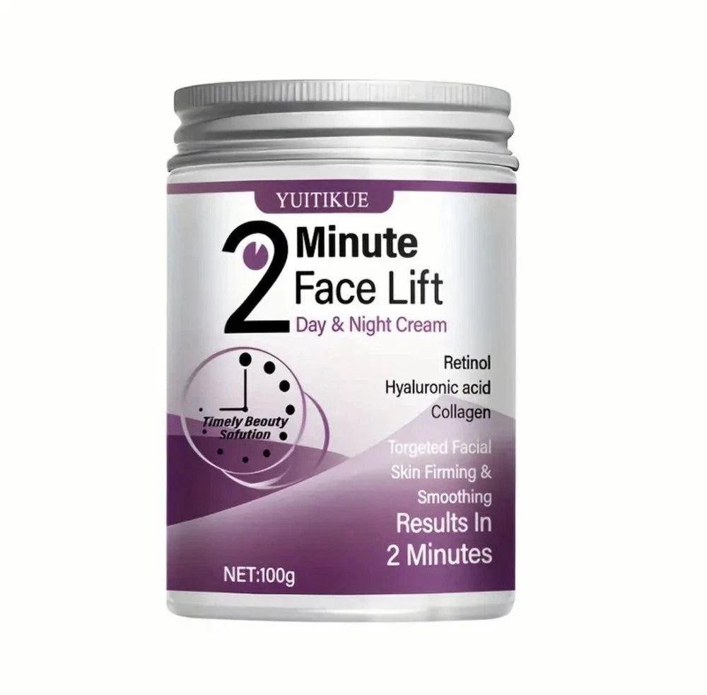 2 Minute Face Lift Day & Night Cream Retinol Hyaluronic Acid Collagen 100g New
