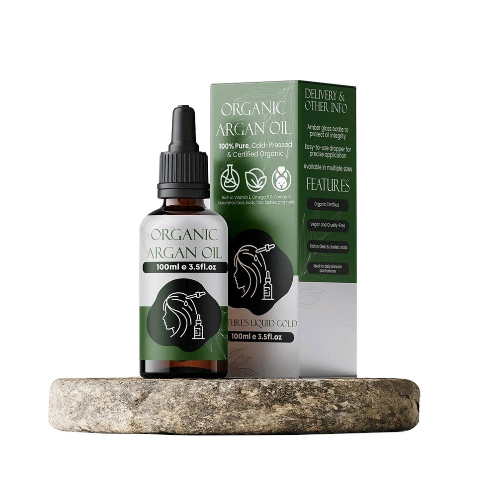 100% Pure Organic Argan Oil | Cold-Pressed Natural Treatment for Hair & skin
