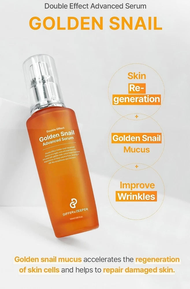 Golden Snail Mucin/EG Serum-Differ & Deeper-K-Beauty–Anti-Wrinkle,Blemish Repair