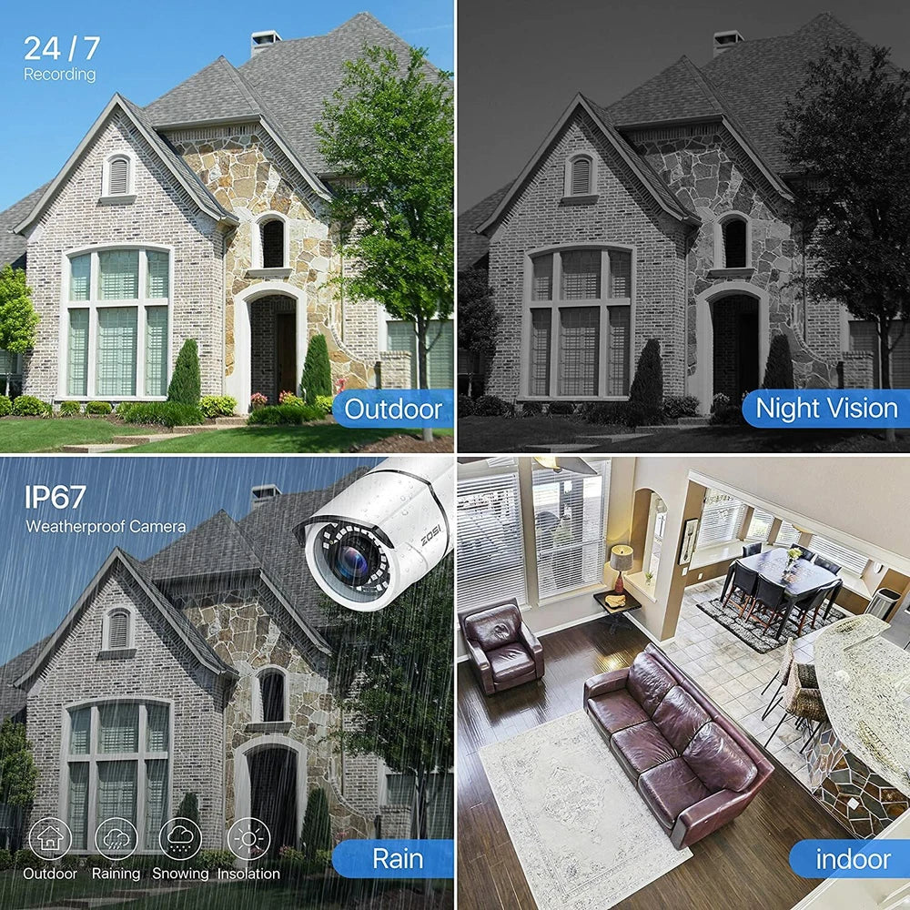 CAMERA 1080P 4-in-1 CCTV Camera Bullet 3000TVL Home Security Night Vision Outdoor