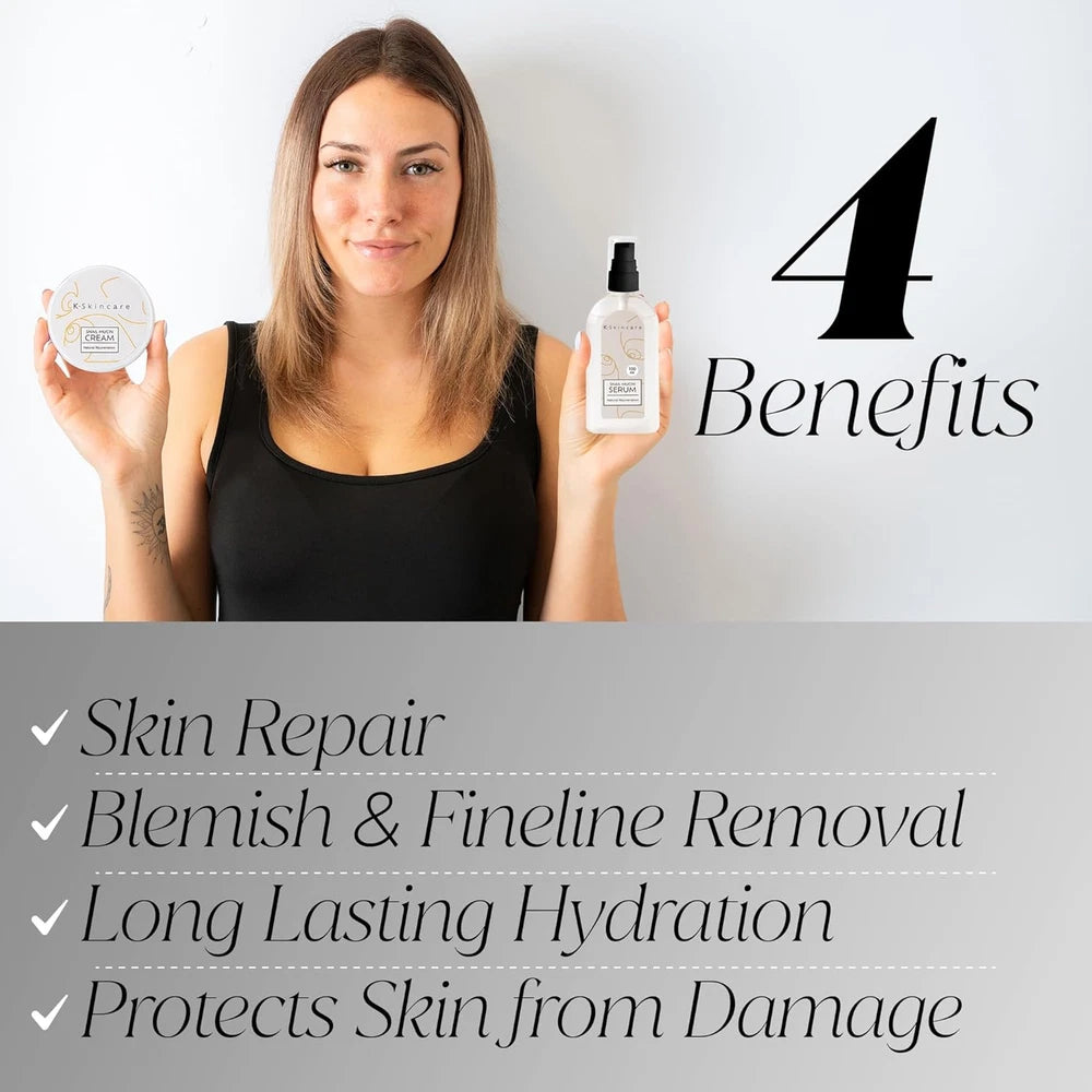 x2 Snail Mucin Cream + Serum & Hyaluronic Acid - All In One Advanced Skin Repair
