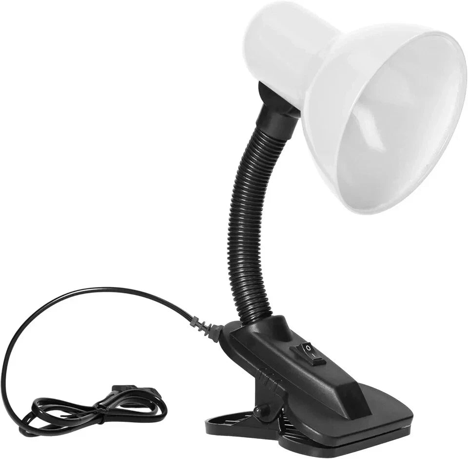 Adjustable Desk Clamp Lamp Bed Study Reading Light Clip On Table Lamp Black