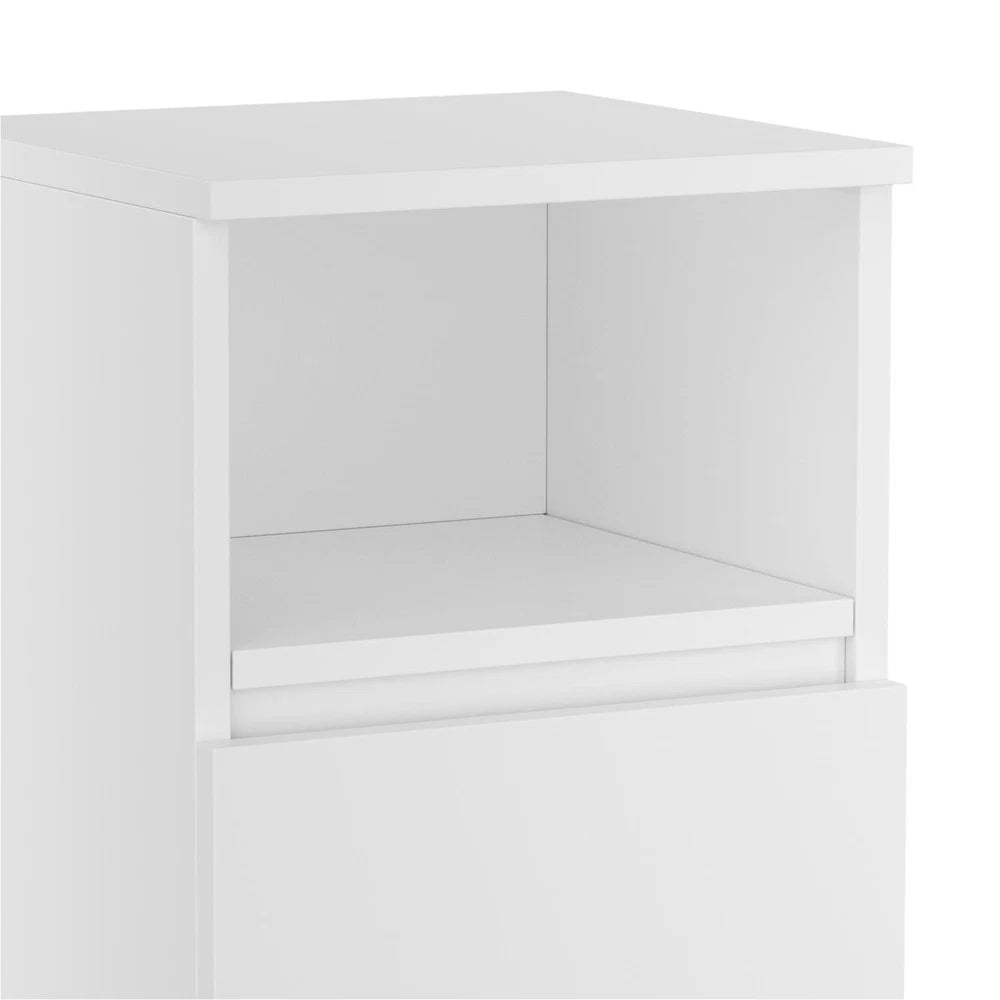 White Bedside Table Drawer Cabinet Bedroom Furniture Storage Nightstand Shelf UK