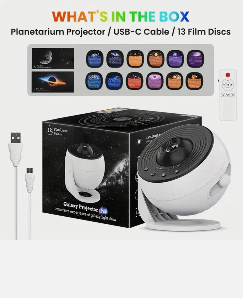 NEW PRO + MUSIC + REMOTE -4K HD Planetarium Galaxy Sky Projector LED Night Light