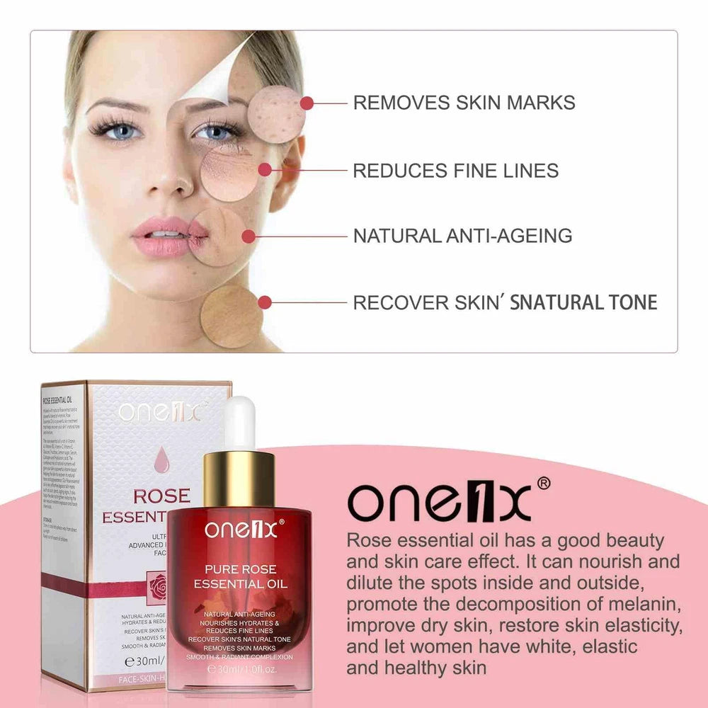Rose Oil Face Hair Body Removes Dark Spots Skin Marks Brighten Recover Dry Skin