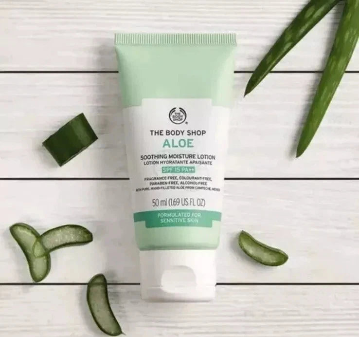 2 X The Body Shop Aloe Soothing Moisture Lotion, SPF 15 PA++ 50ml