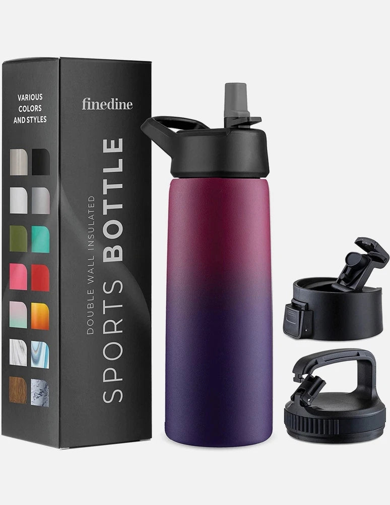 Triple Insulated Stainless Steel Water Bottle with Straw Flip Top Lid 1180ML