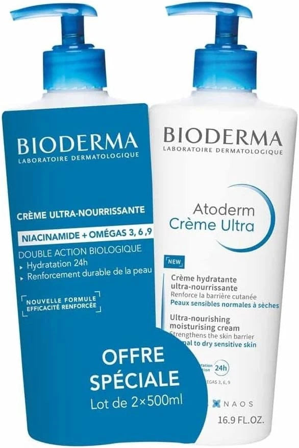 Bioderma Atoderm Ultra Nourishing Cream Unscented 2 x 500 ml