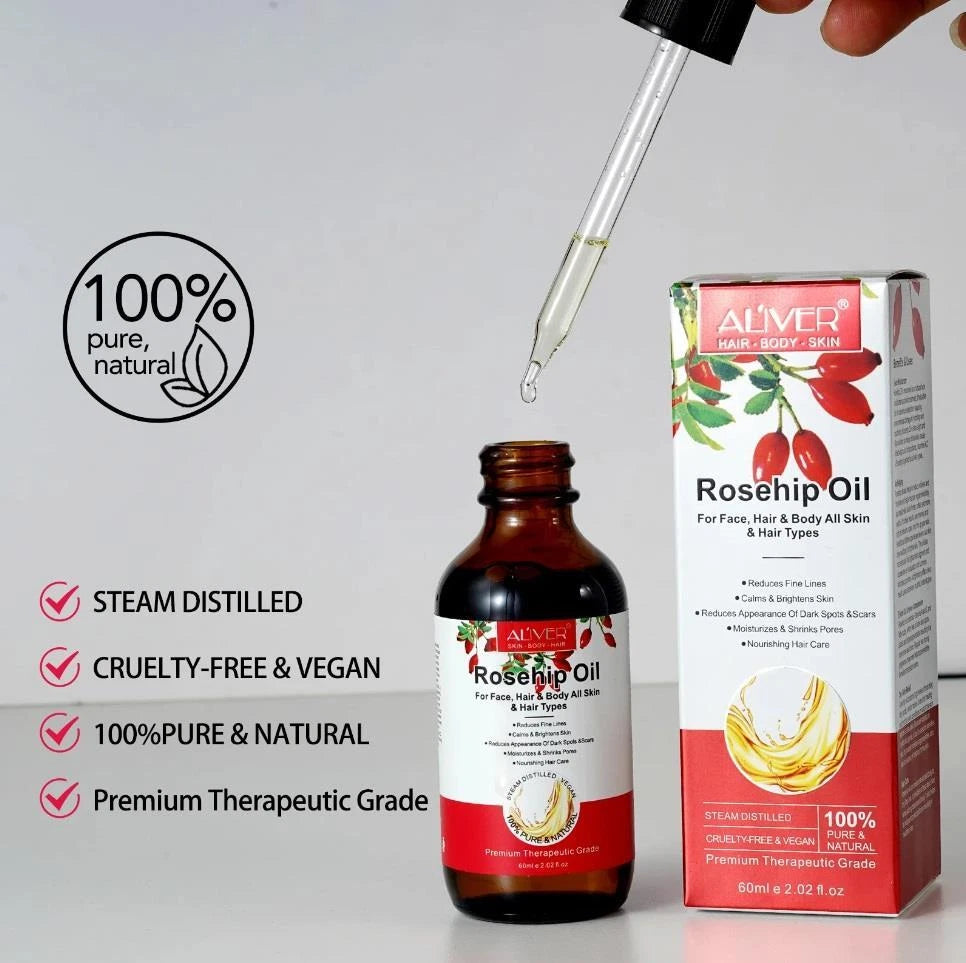 ROSEHIP Oil 100% PURE Natural BEST For Fine Lines Wrinkles Stretch Marks & Hair