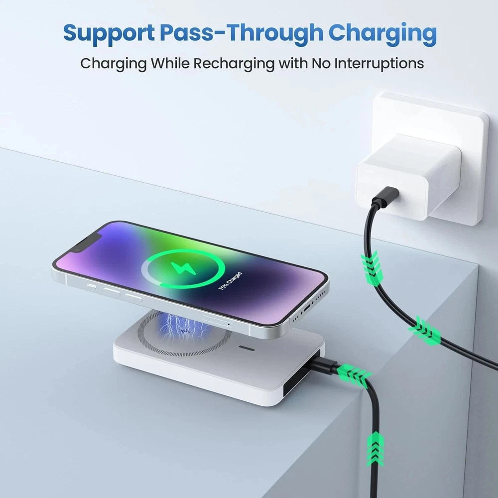 900000mAh Power Bank Magnetic Battery Pack Wireless Charger for iPhone 16/15/14