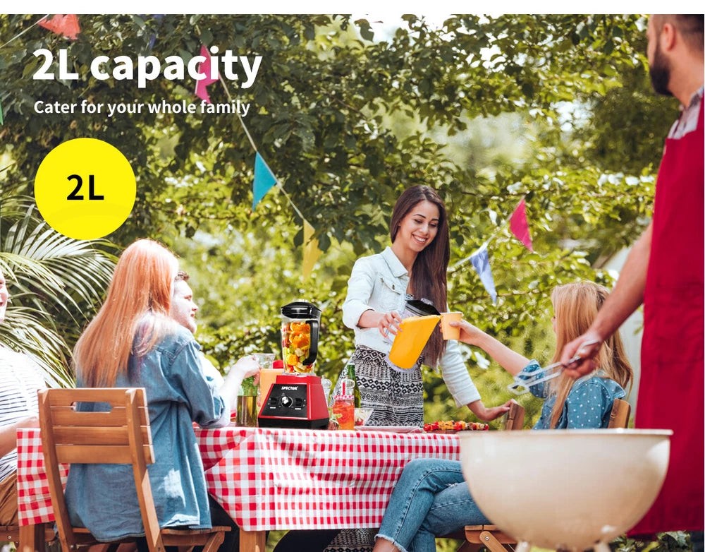 Spector 2L Commercial Blender Mixer Food Processor Juicer Smoothie Ice Crush Red