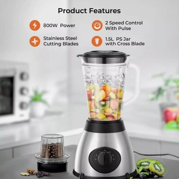 1.5L Blender Smoothie Maker Ice Crusher Mixer Milk Shake Fruit Juicer Vegetables