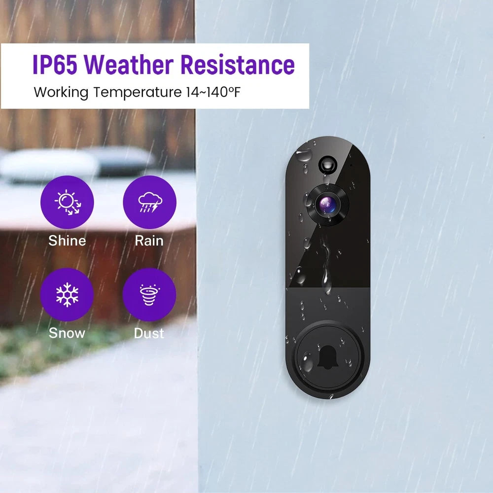 1080P Wireless Video Doorbell Camera with Ring Chime, Smart AI Human Detection