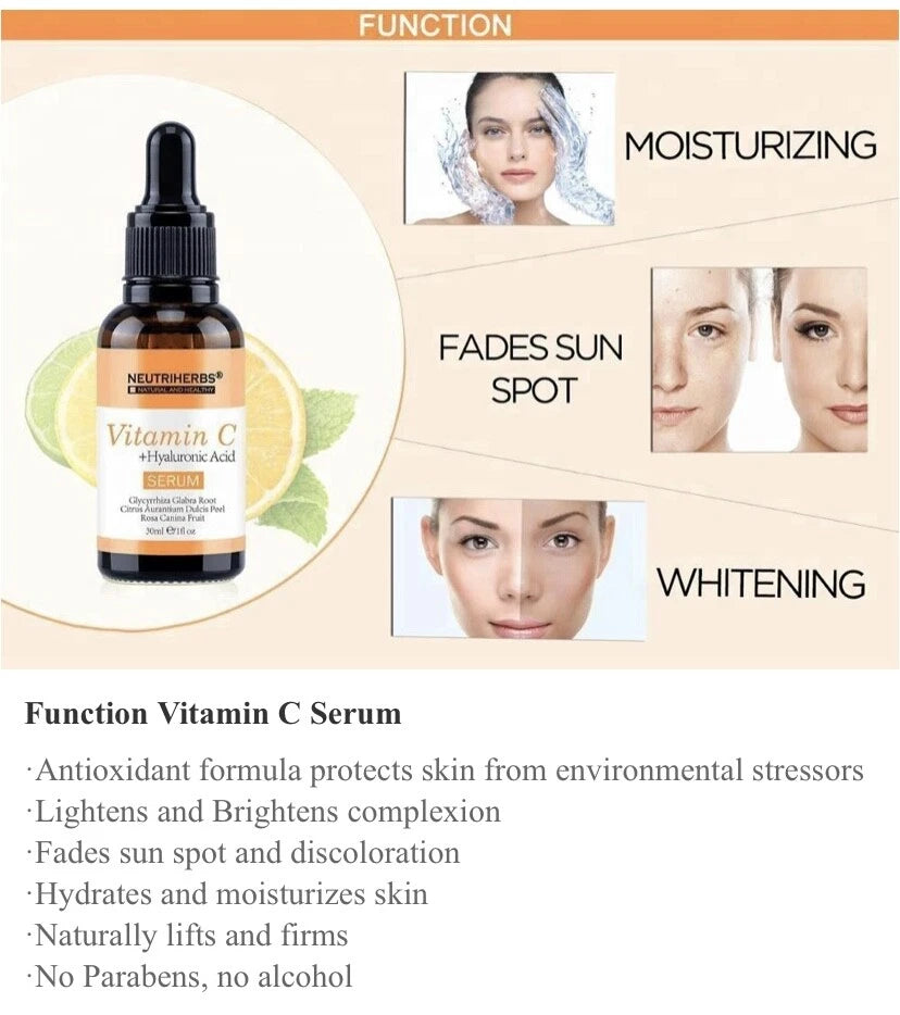 Vitamin C Face Serum Cream with Hyaluronic Acid - Anti Ageing/Aging Anti Wrinkle