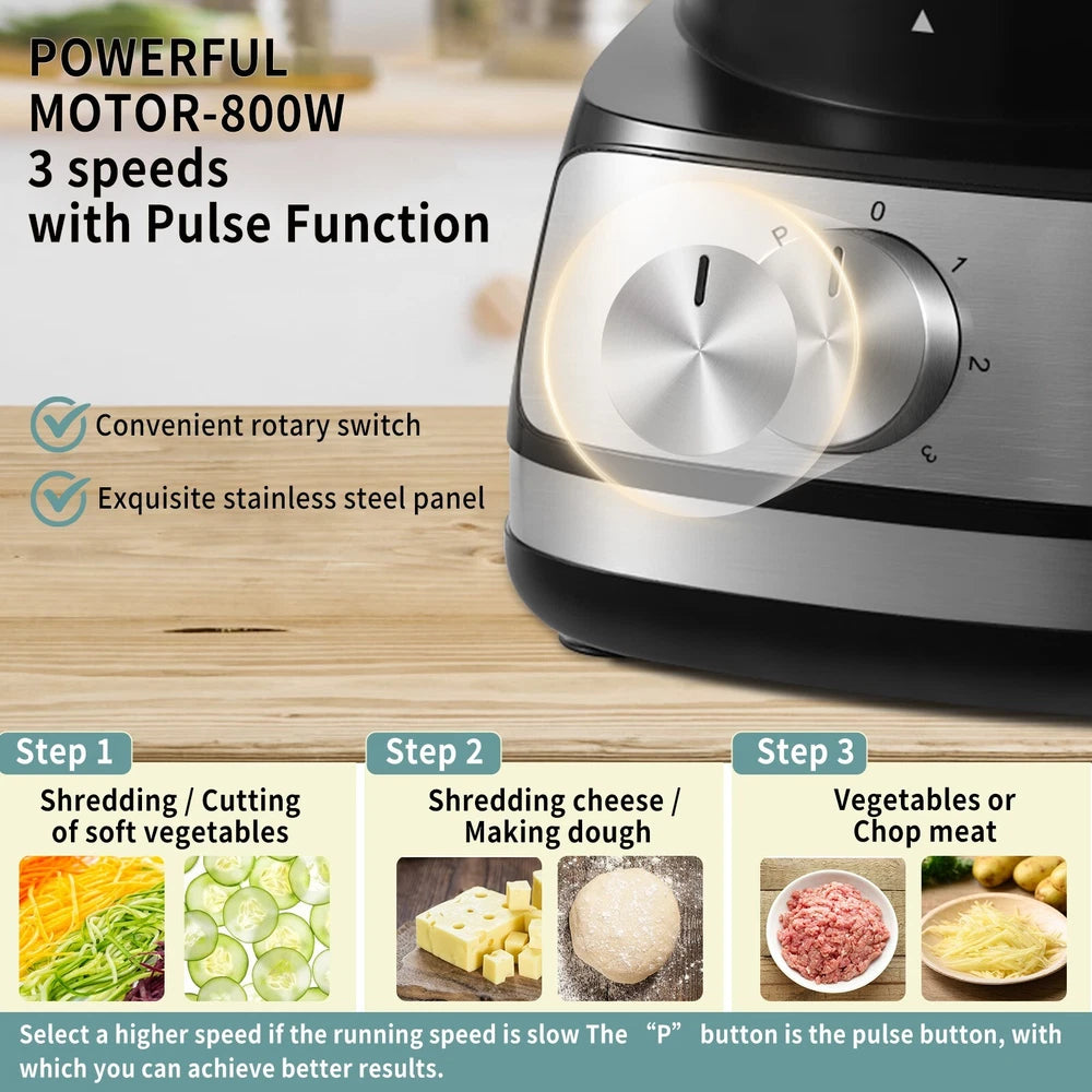 8 in1 Food Processor Chopper Mixer Electric Large Fruit Vegetable Blender Juicer