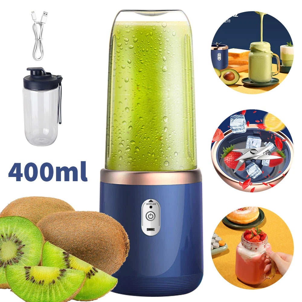 400ML Electric Juice Maker Portable Blender Smoothie Mini Juicer Fruit Machine
