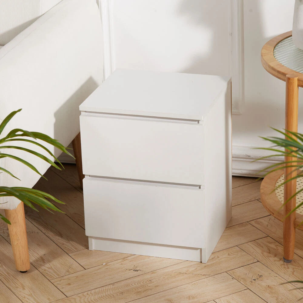 2 Drawer Wooden Bedroom Bedside Cabinet Furniture Storage Nightstand Side Table