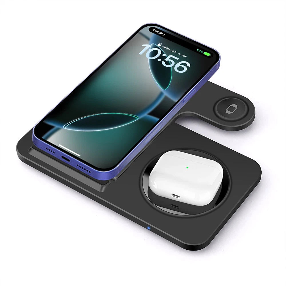 3in1 15W Fast Wireless Charger Dock Charging Station For Apple Watch 9 iPhone 16