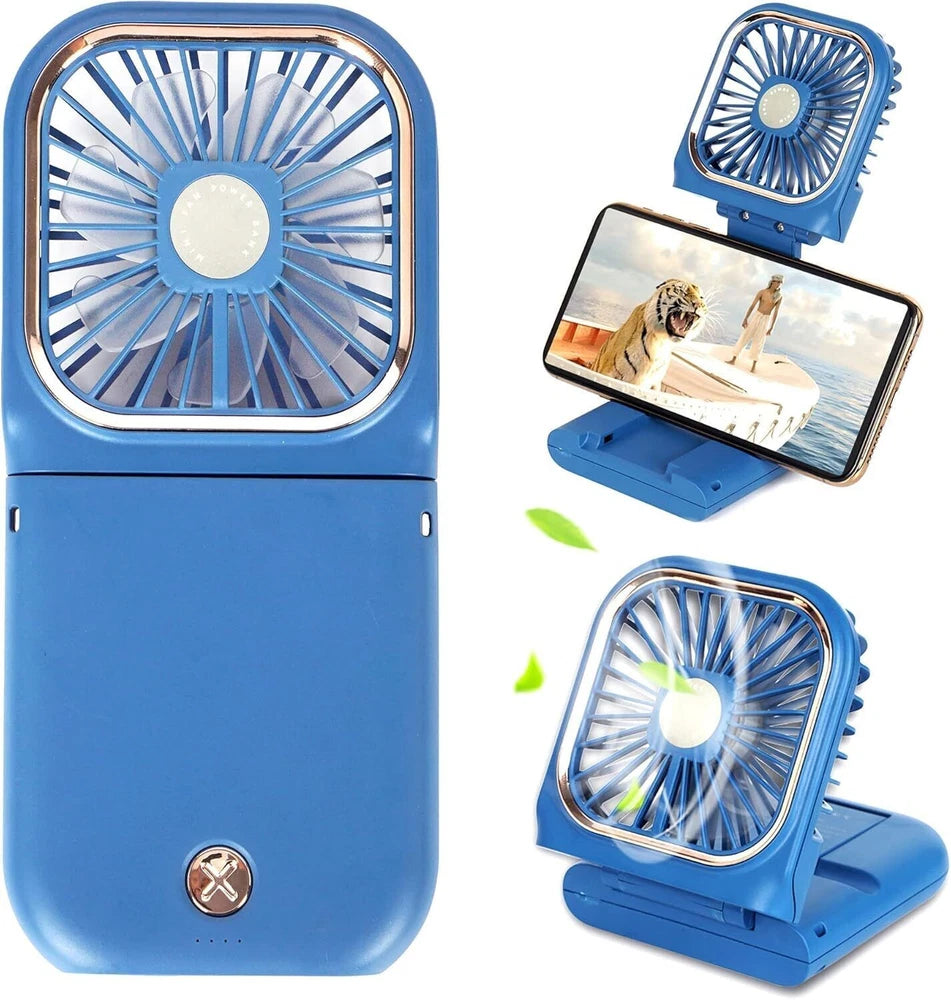 Mini Hand-held Fan， Portable Folding Desk Fan Cooler Cooling USB Rechargeable UK