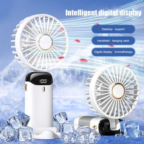 USB Rechargeable Mini Hand-held Fan Portable Folding Desk Fan Cooler Cooling