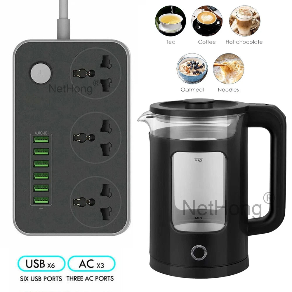 Electric Kettle Fast Boil 1500W Stainless Steel Jug Boil-Dry Protection