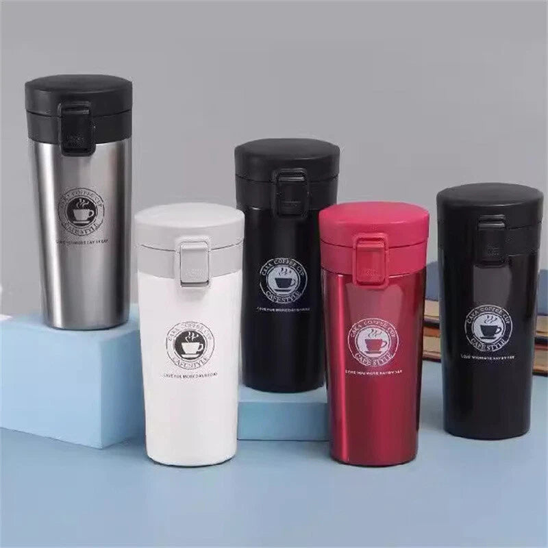 NEW Insulated Travel Coffee Mug Cup Thermal Stainless Steel Flask Vacuum Thermos
